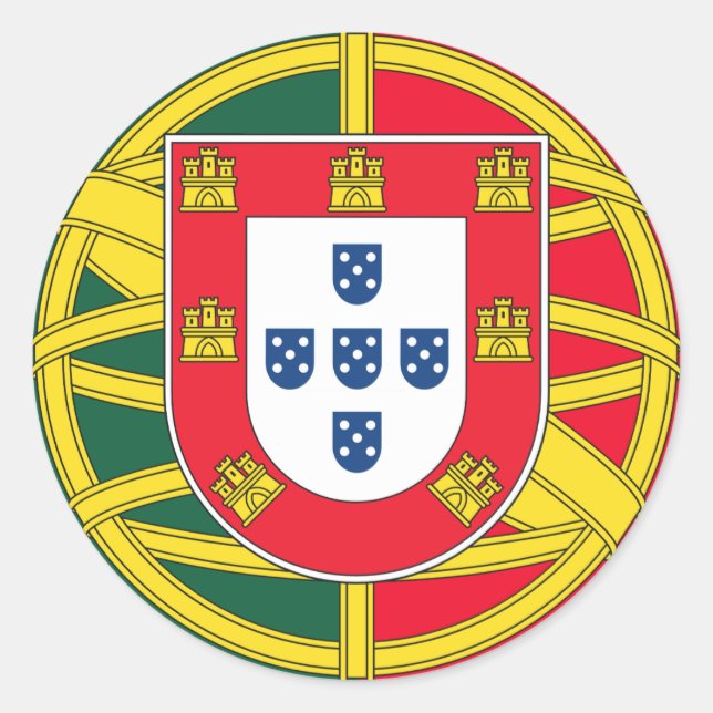 Sticker Rond Qualité du drapeau portugais (Devant)
