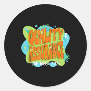 Sticker Rond Qualité Urance Lab Scientist Retro Lab Week Run 20