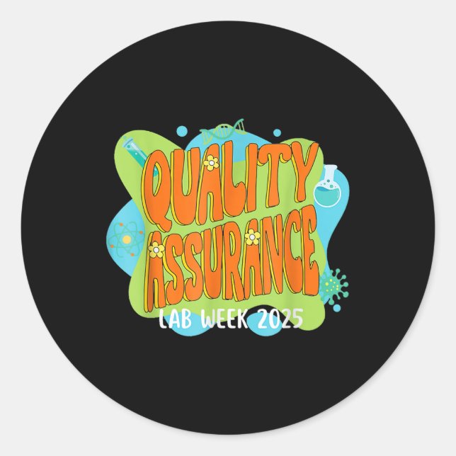 Sticker Rond Qualité Urance Lab Scientist Retro Lab Week Run 20 (Devant)