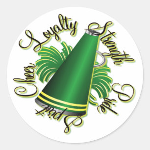 Sticker Rond Qualités vertes et jaunes