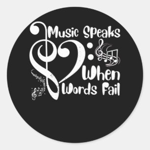 Sticker Rond Quand Word Fail Musique Parle Symbole Notes Musica