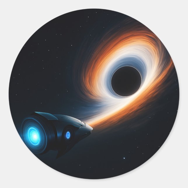 Sticker Rond Quantum Rift - Portail dans les étoiles (Devant)