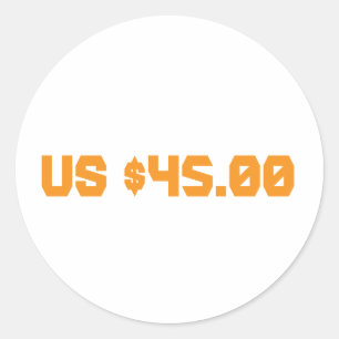 Sticker Rond Quarante cinq dollars