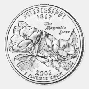 Sticker Rond Quart de dollar du Mississippi