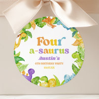 Quatre A-Saurus Dinosaure 4ème Quatrième Anniversa
