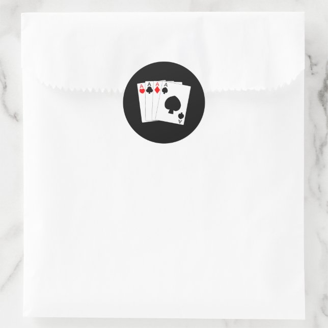 Sticker Rond Quatre as noir (Sac)
