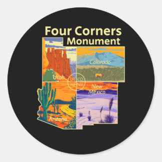 Sticker Rond Quatre Coins Monut Avec Nous Parcs Nationaux En Pl