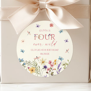 Sticker Rond Quatre Ever Wild Wildflower 4ème Anniversaire
