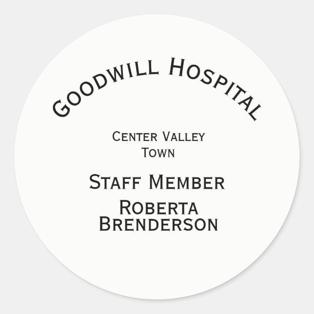 Sticker Rond Quatre lignes de texte personnalisées en blanc (Devant)