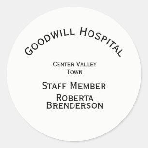 Sticker Rond Quatre lignes de texte personnalisées en blanc