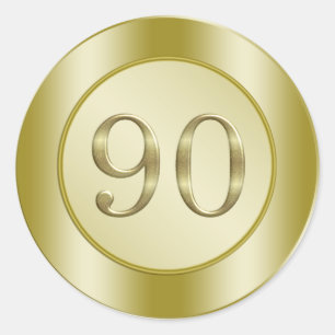 Sticker Rond quatre-vingt-dixième Fête d'anniversaire
