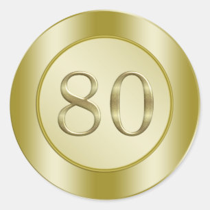 Sticker Rond quatre-vingtième Fête d'anniversaire