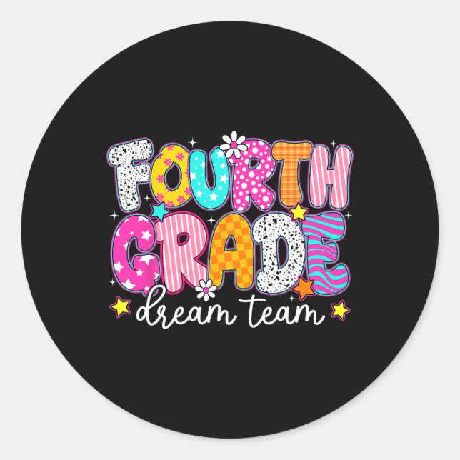 Sticker Rond Quatrième 4e année Équipe de rêve Enseignants Enfa (Devant)