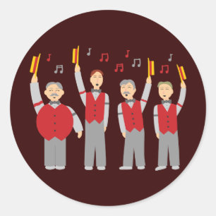 Sticker Rond Quatuor classique Barbershop