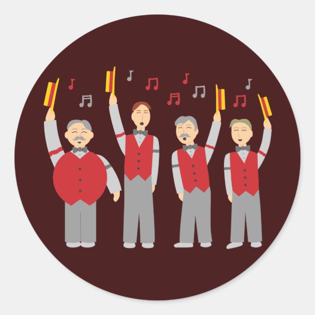 Sticker Rond Quatuor classique Barbershop (Devant)