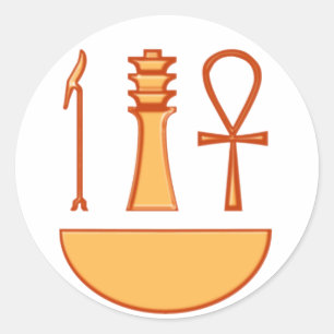 Sticker Rond Que Djed Anch symbole triade