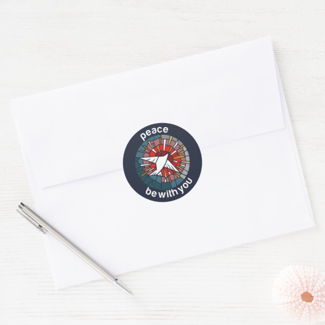 Sticker Rond Que la paix soit avec vous (Enveloppe)