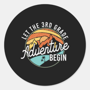 Sticker Rond Que l'aventure de 3e année commence Retour à l'éco