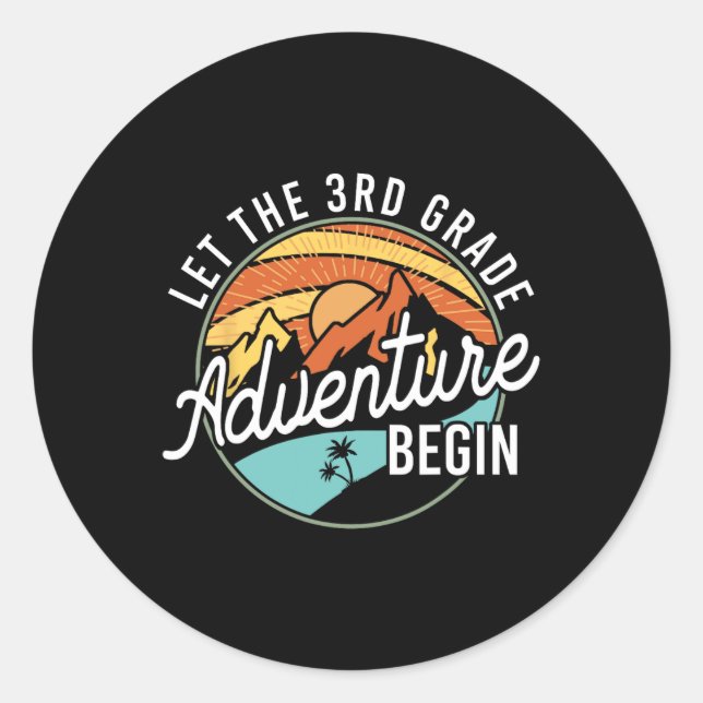 Sticker Rond Que l'aventure de 3e année commence Retour à l'éco (Devant)