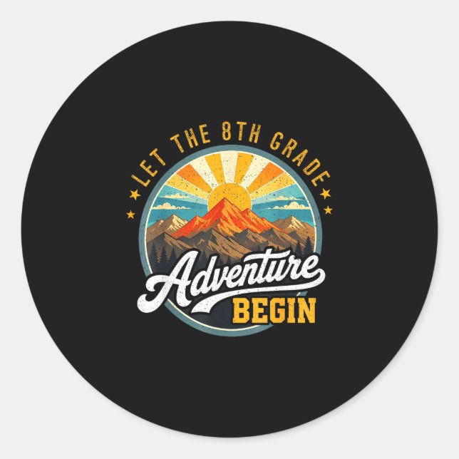 Sticker Rond Que l'aventure de 8e année commence pour la rentré (Devant)