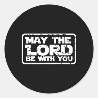 Sticker Rond Que le Seigneur soit avec Christianisme Chrétien D