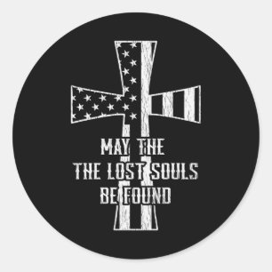 Sticker Rond Que les âmes perdues soient retrouvées Veteran US