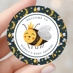Sticker Rond Queen Bee Honey Bee Baby shower mignon