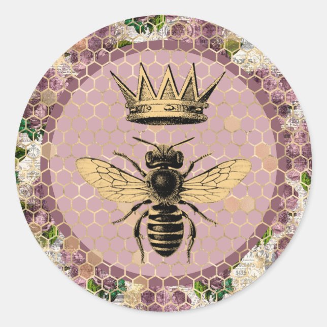 Sticker Rond Queen Bee & Mystic Roses (Devant)