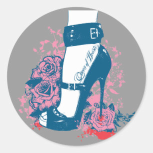 Sticker Rond Queen of hearts conception de chaussures pointue