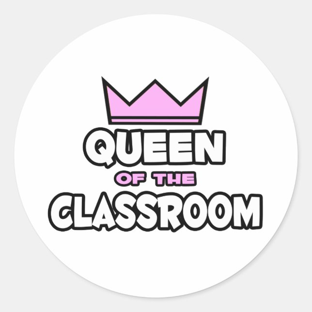 Sticker Rond Queen of the Classroom (Devant)