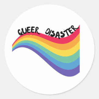 Sticker Rond Queer Disaster LGBT Pride Mois
