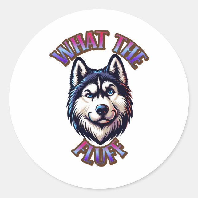 Sticker Rond Quel Aimant d'Empreinte de Patte de Fluff (Devant)