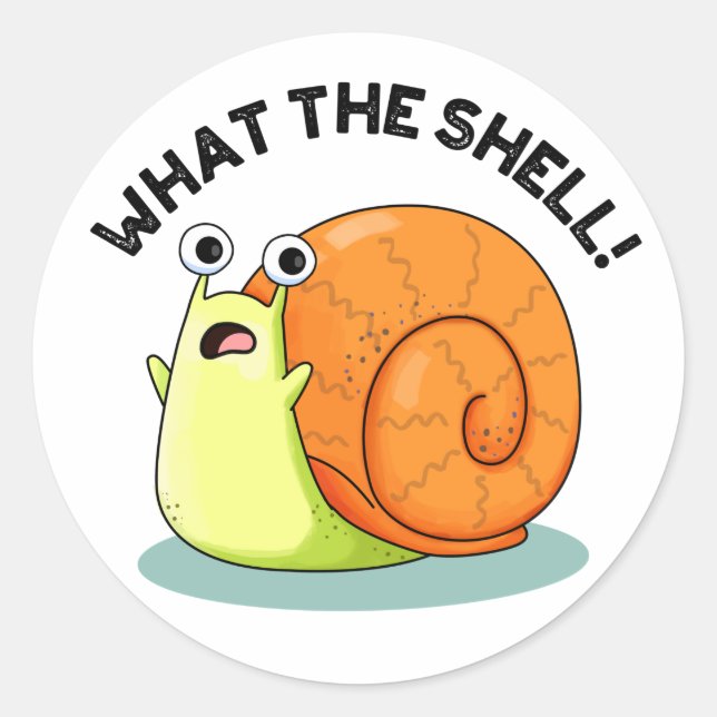Sticker Rond Quel drôle de jeu d'escargot Shell (Devant)