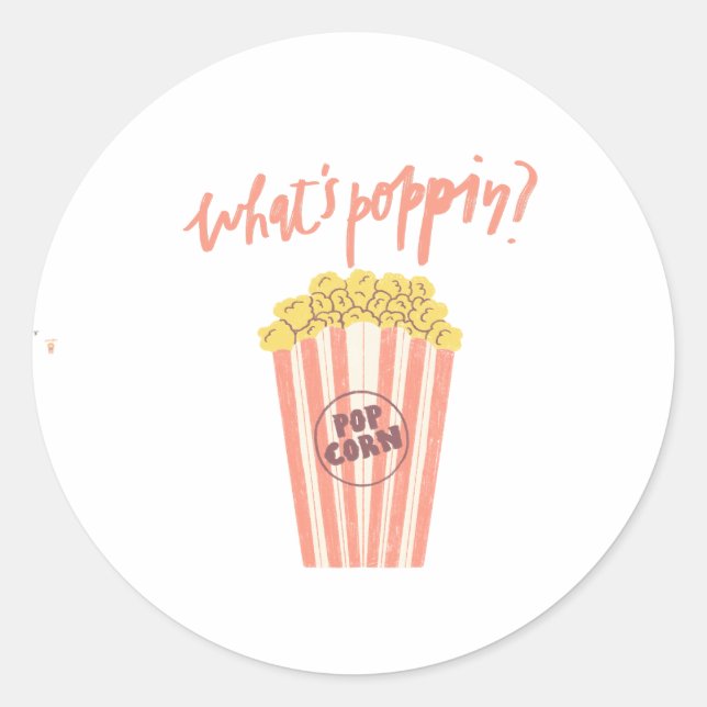 Sticker Rond Quel est le Popcorn de Poppin (Devant)