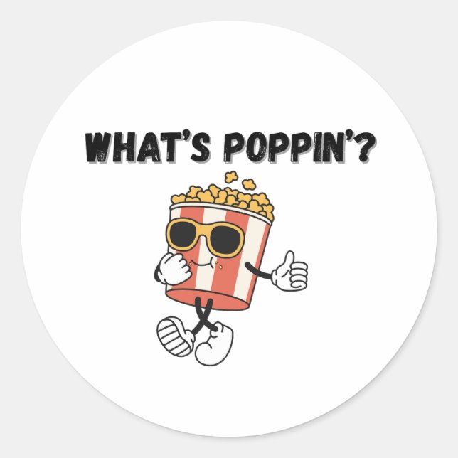 Sticker Rond Quel est le Popcorn de Poppin (Devant)