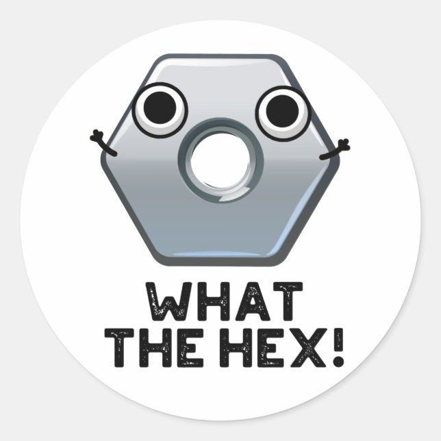 Sticker Rond Quel Hexagon Hex Funny Forme Le Pun (Devant)