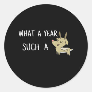 Sticker Rond Quel moment de cerf amusant rétro