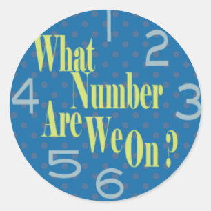 Sticker Rond quel nombre sommes-nous en bleu avec des chiffres
