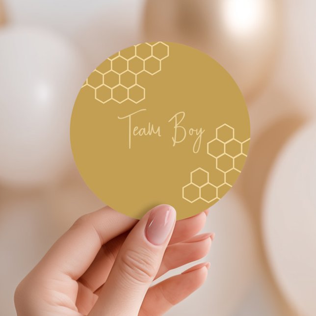 Sticker Rond Quel sera l'équipe garçon de bébé abeille doré bei (Créateur téléchargé)
