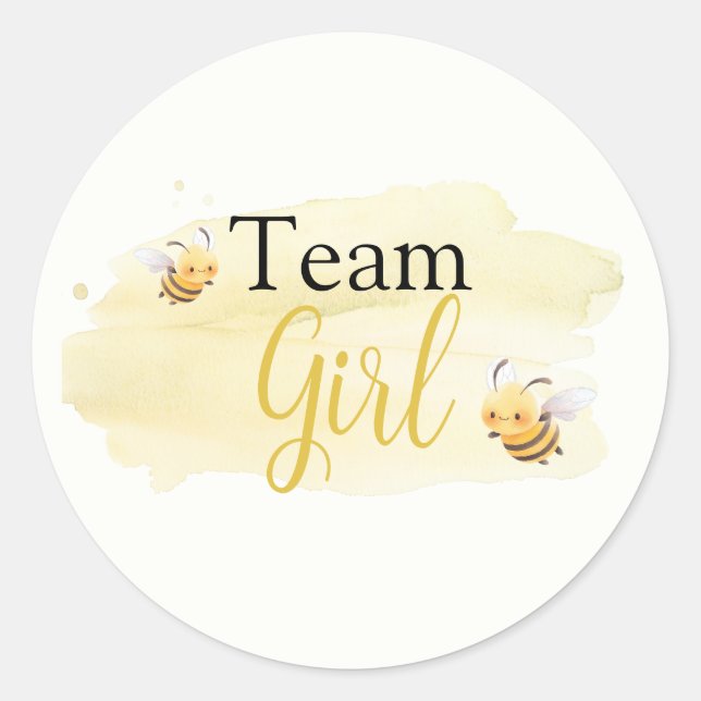 Sticker Rond Quelle Équipe Bébé Abeille Garçon (Devant)