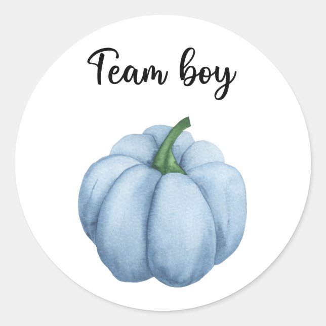 Sticker Rond Quelle équipe sera bébé garçon citrouille (Devant)