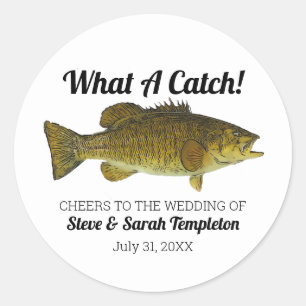 Sticker Rond Quelle pêche de la petite bouche de mariage basse