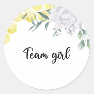 Sticker Rond Quelle sera l'équipe de bébé abeille fille