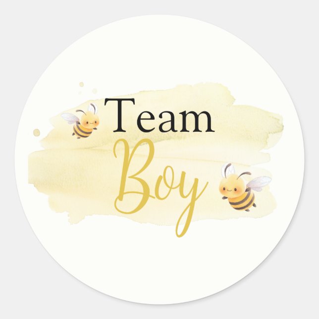 Sticker Rond Quelle sera l'équipe de bébé abeille garçon (Devant)