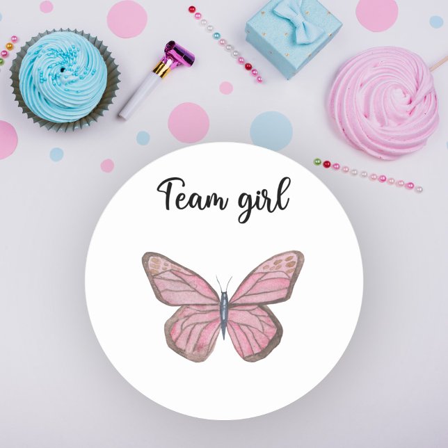 Sticker Rond Quelle sera l'équipe de bébé fille  (Créateur téléchargé)