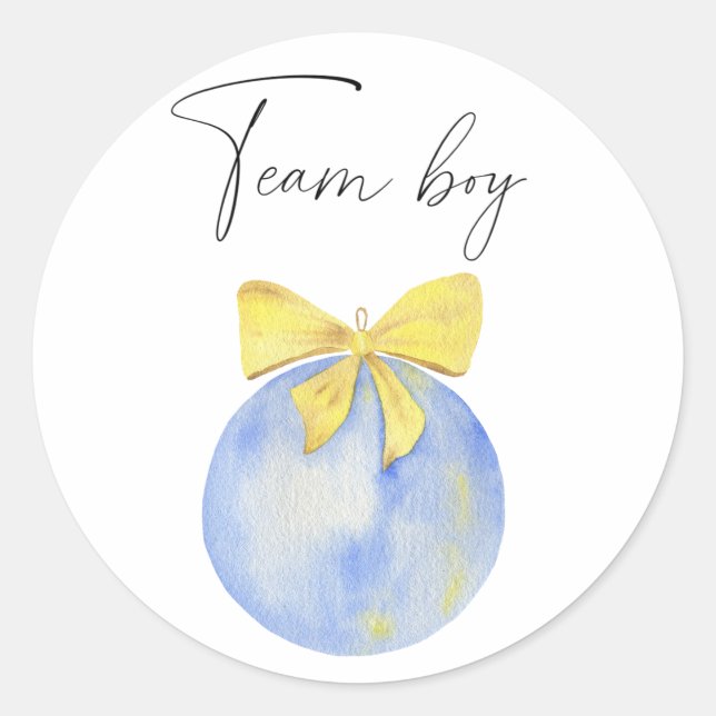 Sticker Rond Quelle sera l'équipe de bébé garçon  (Devant)