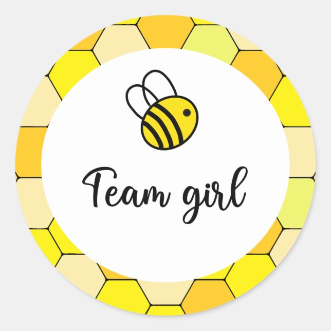 Sticker Rond Quelle sera l'équipe fille bébé abeille (Devant)