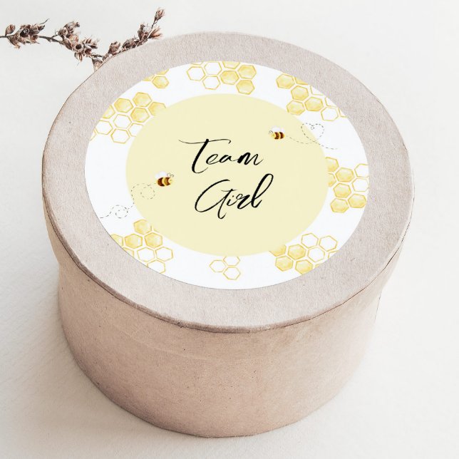 Sticker Rond Quelle sera l'équipe fille de bébé abeille (Créateur téléchargé)