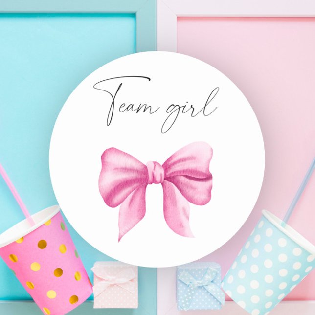 Sticker Rond Quelle sera l'équipe fille du bébé (Créateur téléchargé)