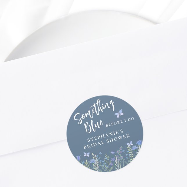 Sticker Rond Quelque chose de bleu avant de faire Fête des mari (Créateur téléchargé)